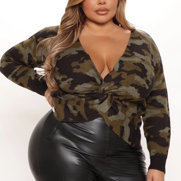 3/$28❤️Fashion nova no time wasted sweater Olive/Combo - Picture 4 of 7